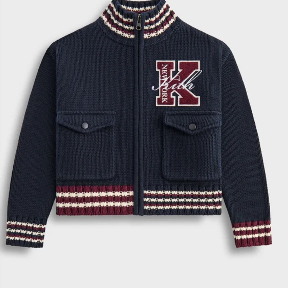 Kith Kids Navy and Burgundy Sweater